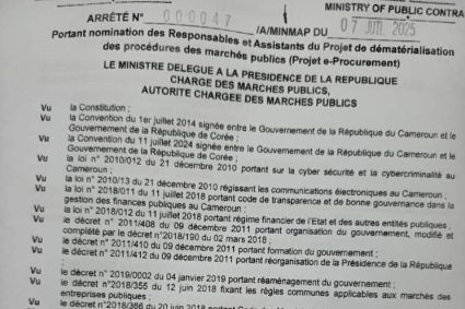 Arrêté n°000047/A/MINMAP DU 07 JUILLET 2025